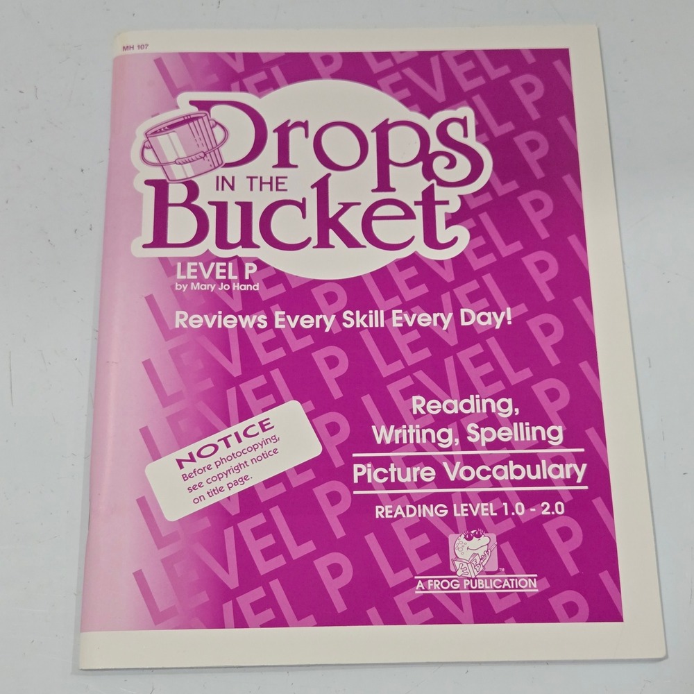 Drops In The Bucket Level P Reading Writing Spelling Picture Vocabulary Workbook